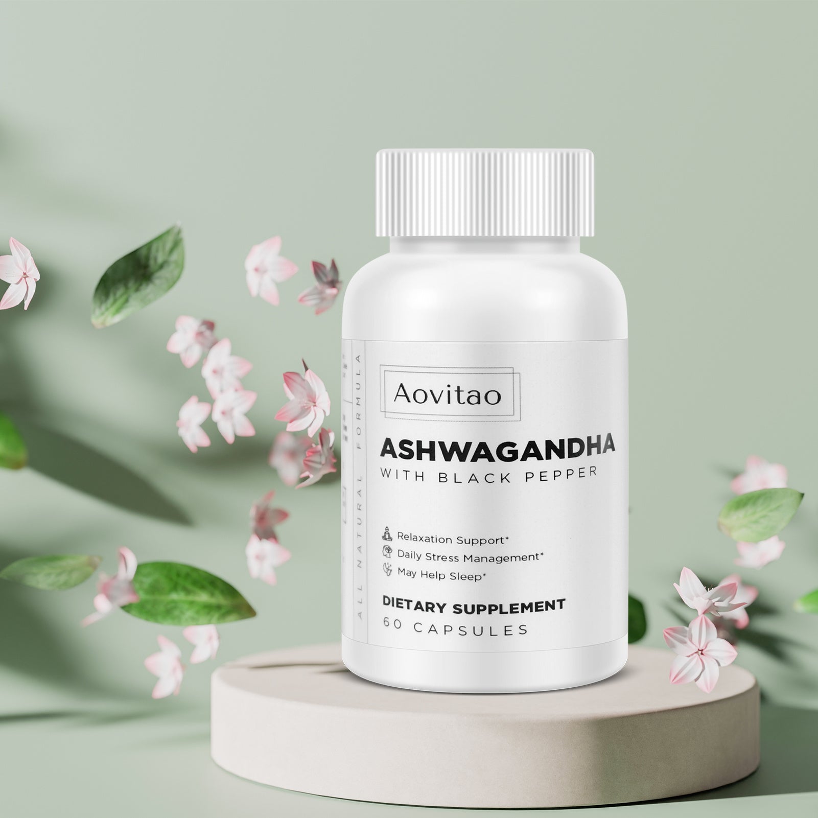 Ashwagandha Supplements Capsules – Vegan Organic Stress Relief, Immune Support & Energy Balance | Natural Mood Enhancer