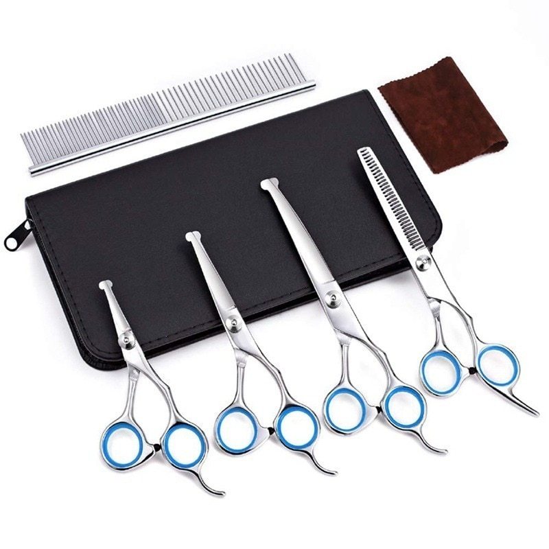 Stainless Steel Pet Trimming Shears – Professional Dog & Cat Grooming Scissors for Safe, Precise Haircuts
