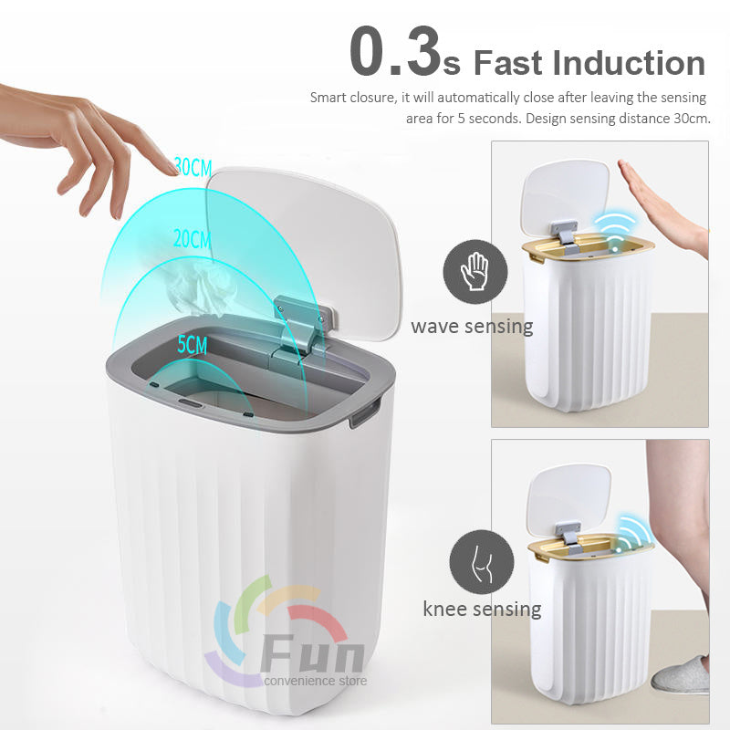 Automatic Smart Trash Can with Lid – Induction Dustbin for Bedroom, Living Room, Kitchen & Carh Bin