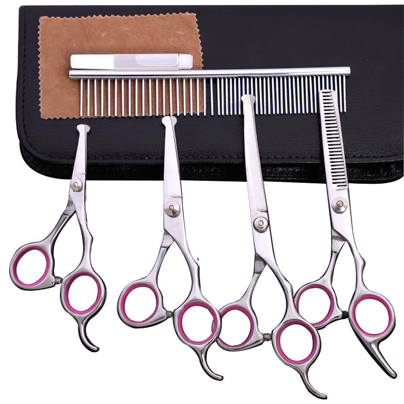 Stainless Steel Pet Trimming Shears – Professional Dog & Cat Grooming Scissors for Safe, Precise Haircuts