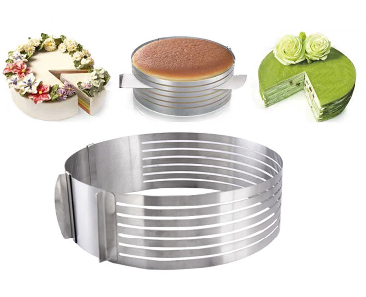 Adjustable Round Cake Ring – Stainless Steel Layered Pastry Cutter DIY Baking Tool