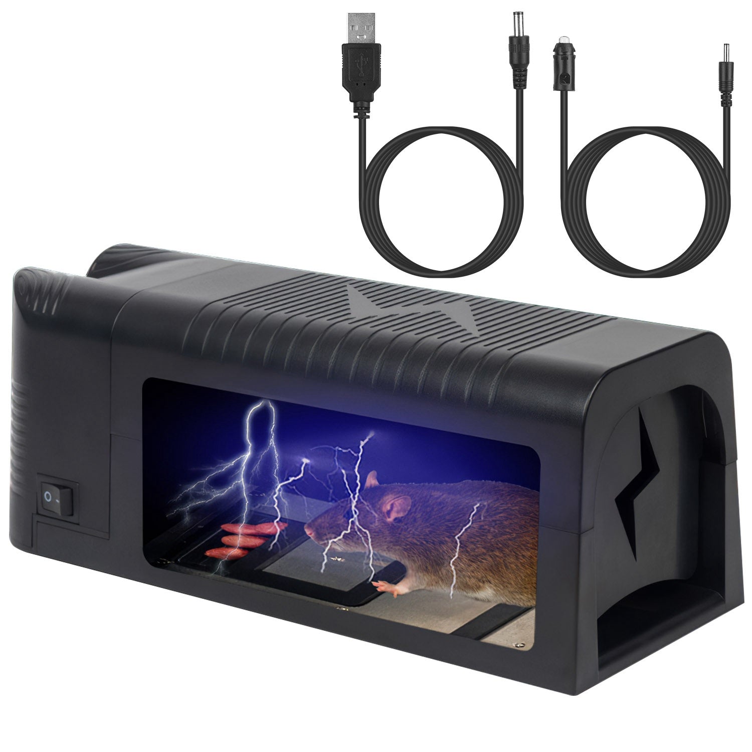 Electric Rat Trap Zapper – Reusable Rechargeable Mice Trap with 1800V High Voltage Shock for Indoor Pest Control