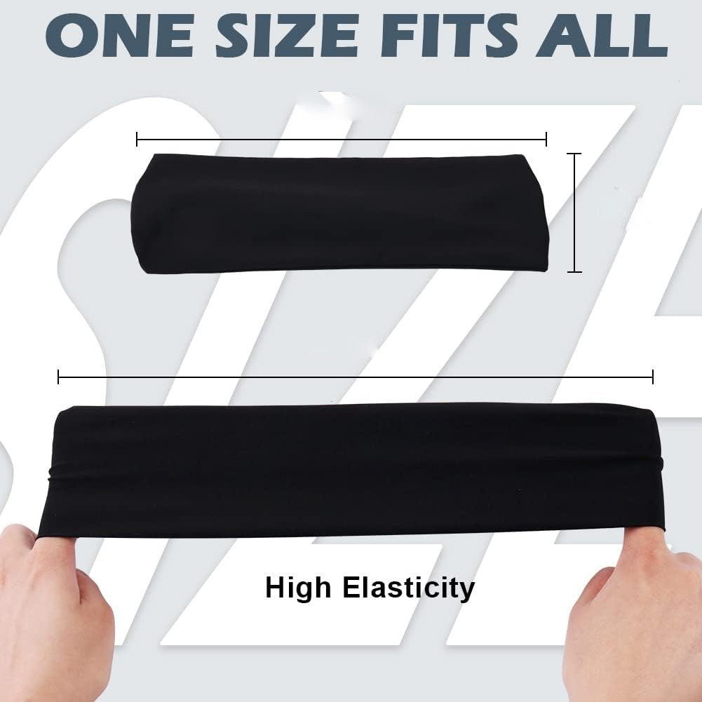 Sports Headbands for Men & Women (5 Pack) – Non-Slip Wicking Sweatbands for Running, Cycling, Basketball, Yoga & Workout