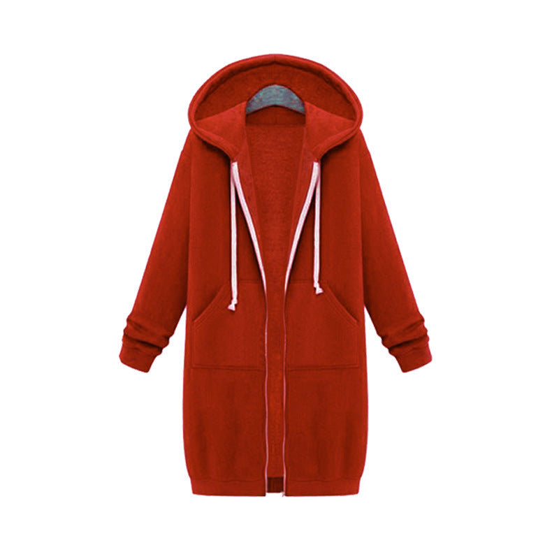 Women’s Hooded Fleece Long Jacket – Warm Long Sleeve Sweater Coat, Winter Casual Outerwear
