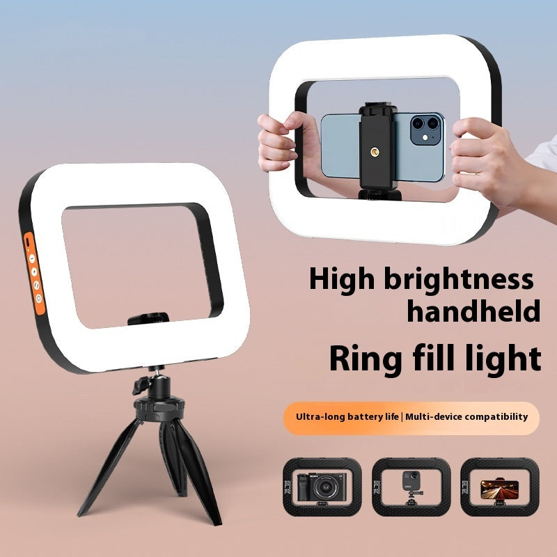 Live Broadcast Phone Fill Light – Portable LED Ring Light for Outdoor Shooting, Vlogging & Streaming