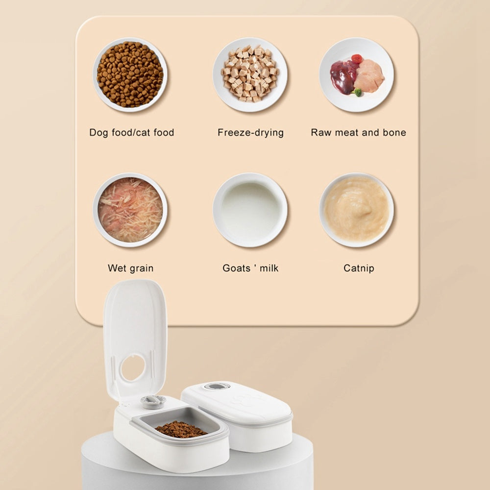 Automatic Pet Feeder Smart Food Dispenser for Cats & Dogs – Auto Timer Feeder with Stainless Steel Bowl