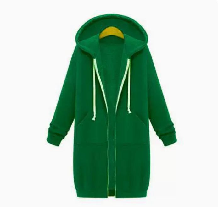 Women’s Hooded Fleece Long Jacket – Warm Long Sleeve Sweater Coat, Winter Casual Outerwear