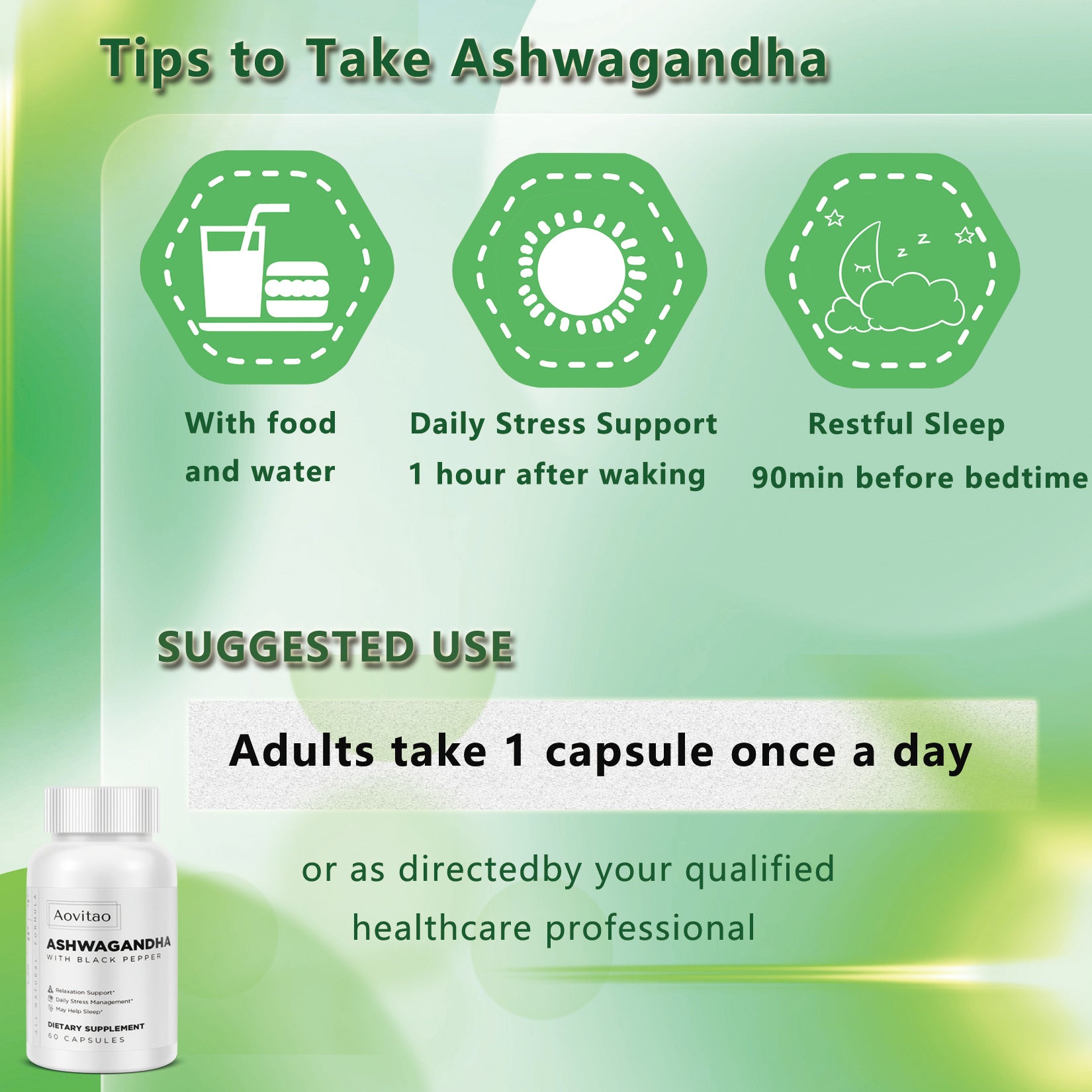 Ashwagandha Supplements Capsules – Vegan Organic Stress Relief, Immune Support & Energy Balance | Natural Mood Enhancer