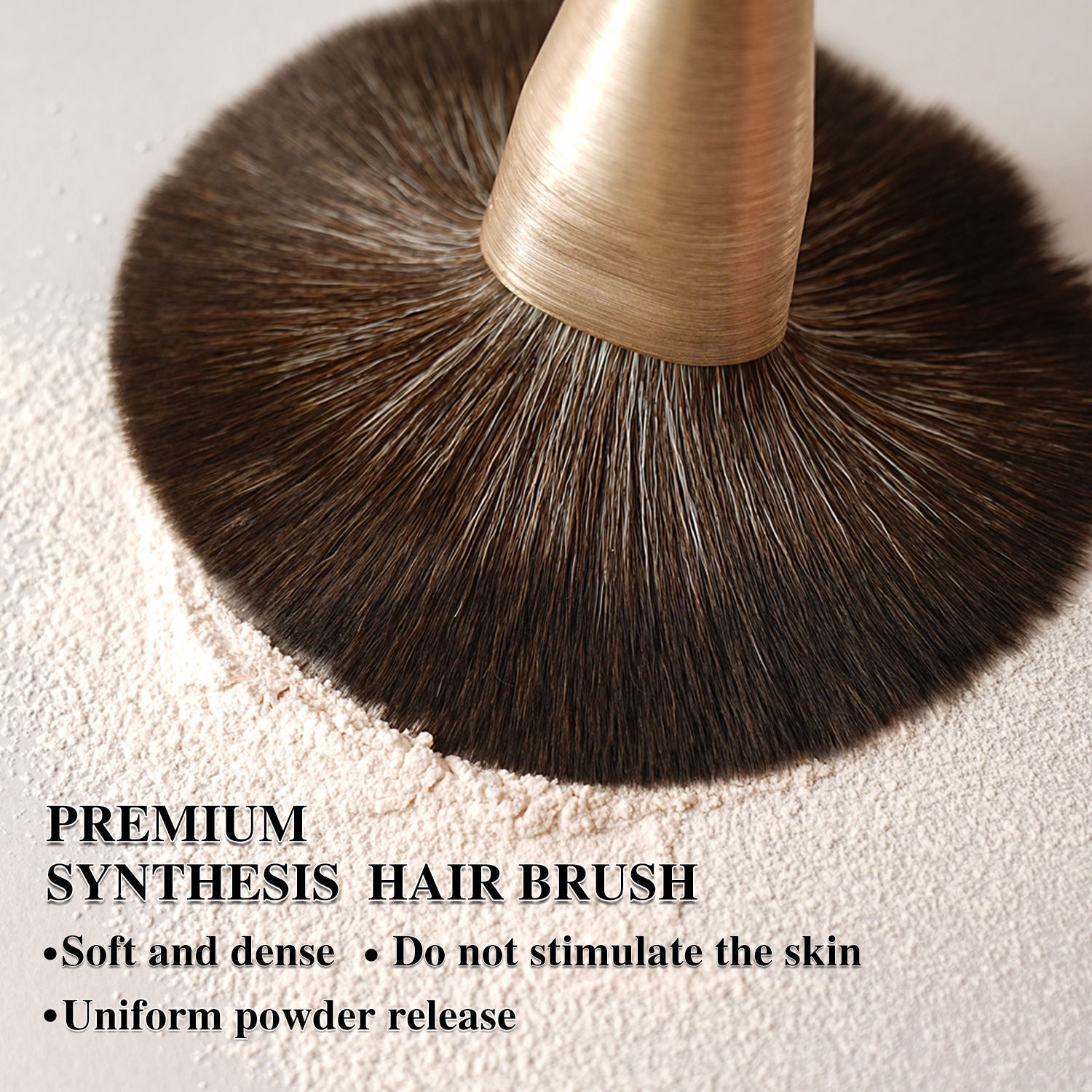 Baili 10pcs Rose Gold Vegan Makeup Brush Set – Luxury Synthetic Hair Contour & Blush Brush Kit for Face & Eyes