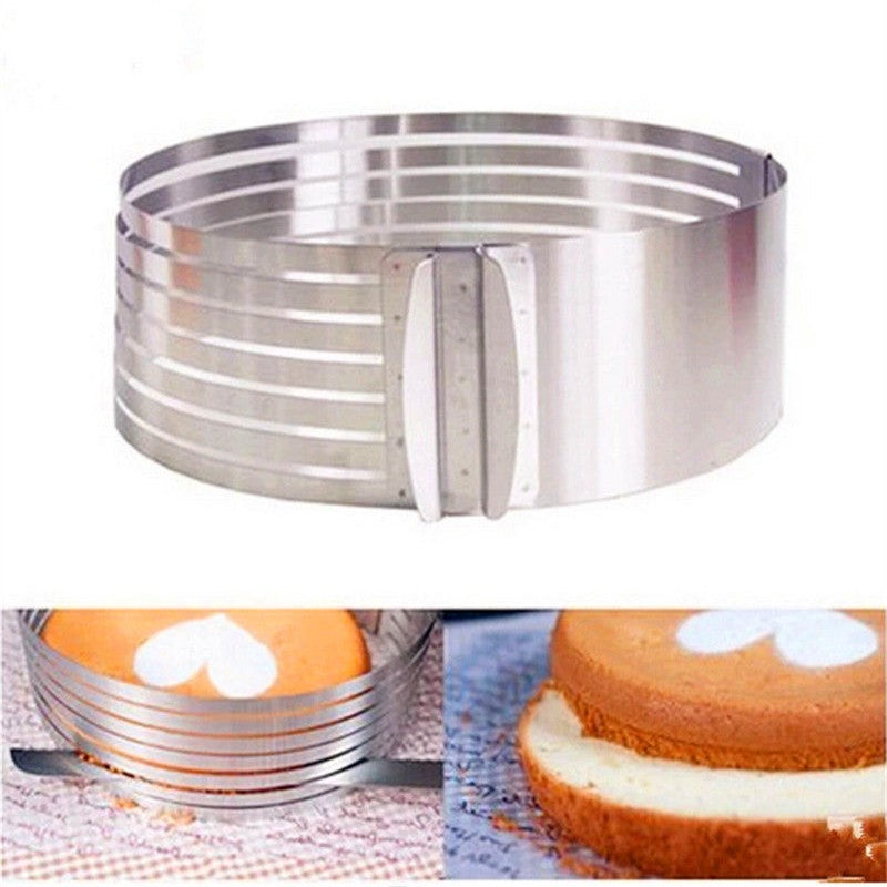 Adjustable Round Cake Ring – Stainless Steel Layered Pastry Cutter DIY Baking Tool