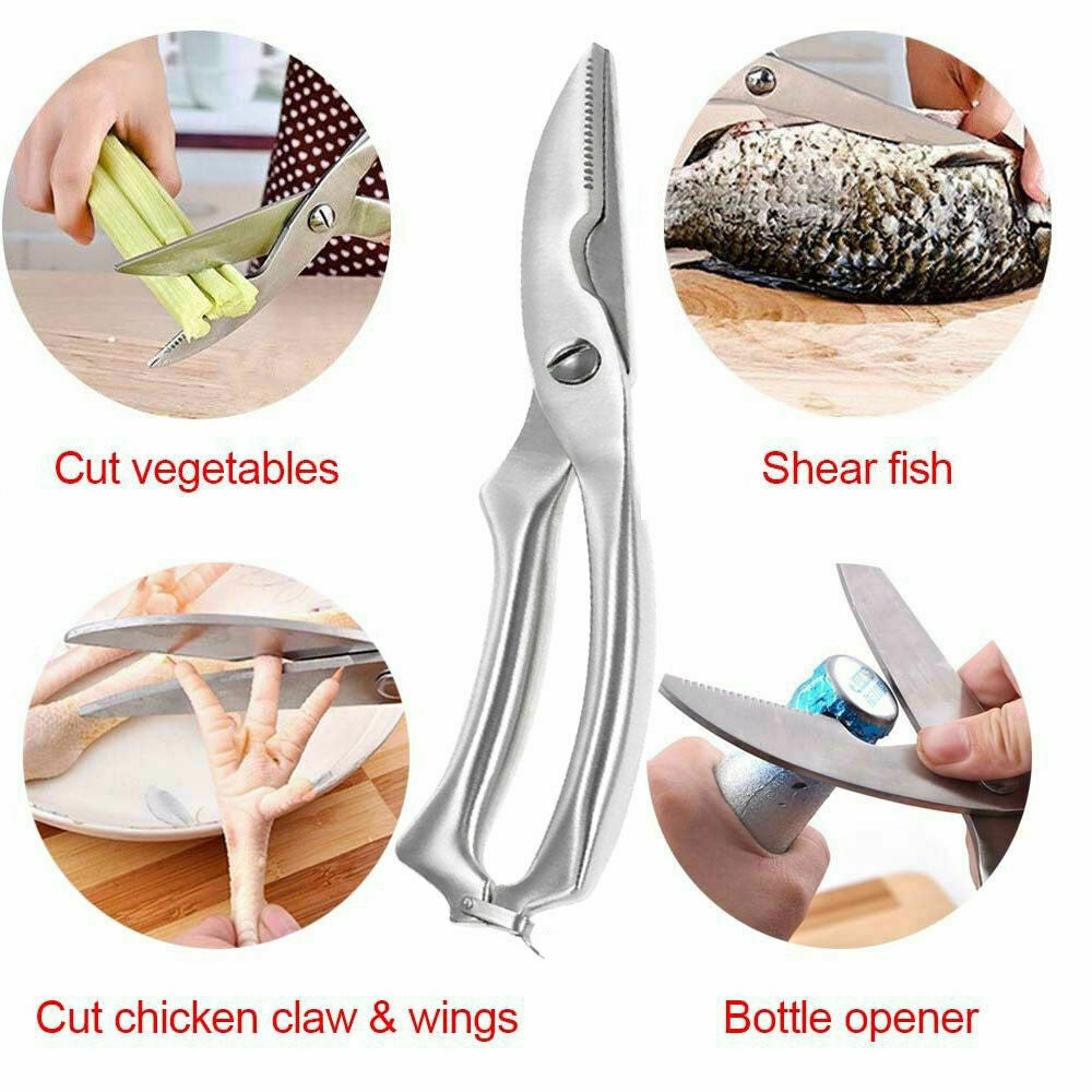 Stainless Steel Poultry Chicken Bone Scissors – Heavy Duty Kitchen Shears for Fish, Meat & Bone Cutting | Japanese Chef Knife Gadgets