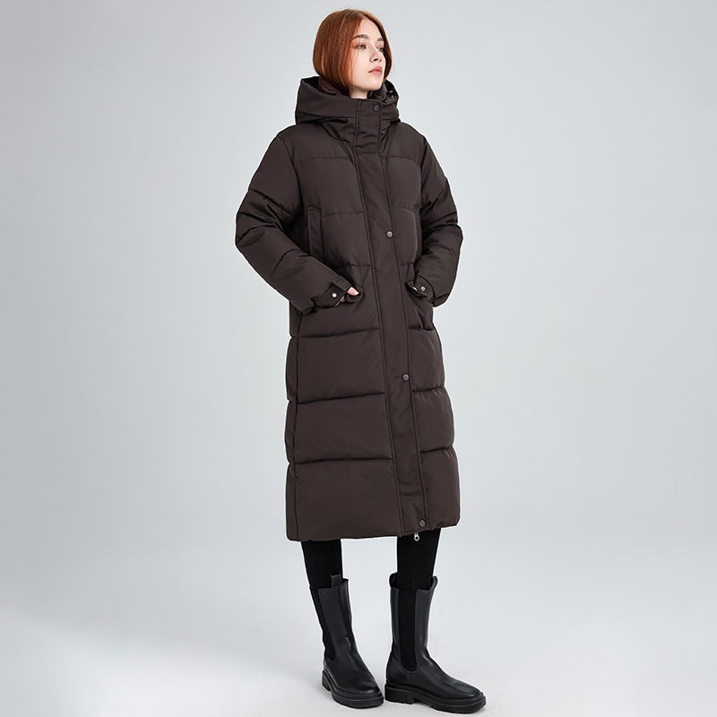 Women’s Long Over-the-Knee Cotton-Padded Coat – Thick Winter Loose Fit Warm Fashion Jacket