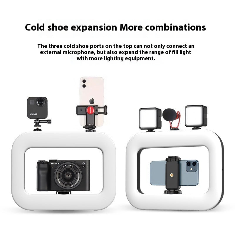 Live Broadcast Phone Fill Light – Portable LED Ring Light for Outdoor Shooting, Vlogging & Streaming