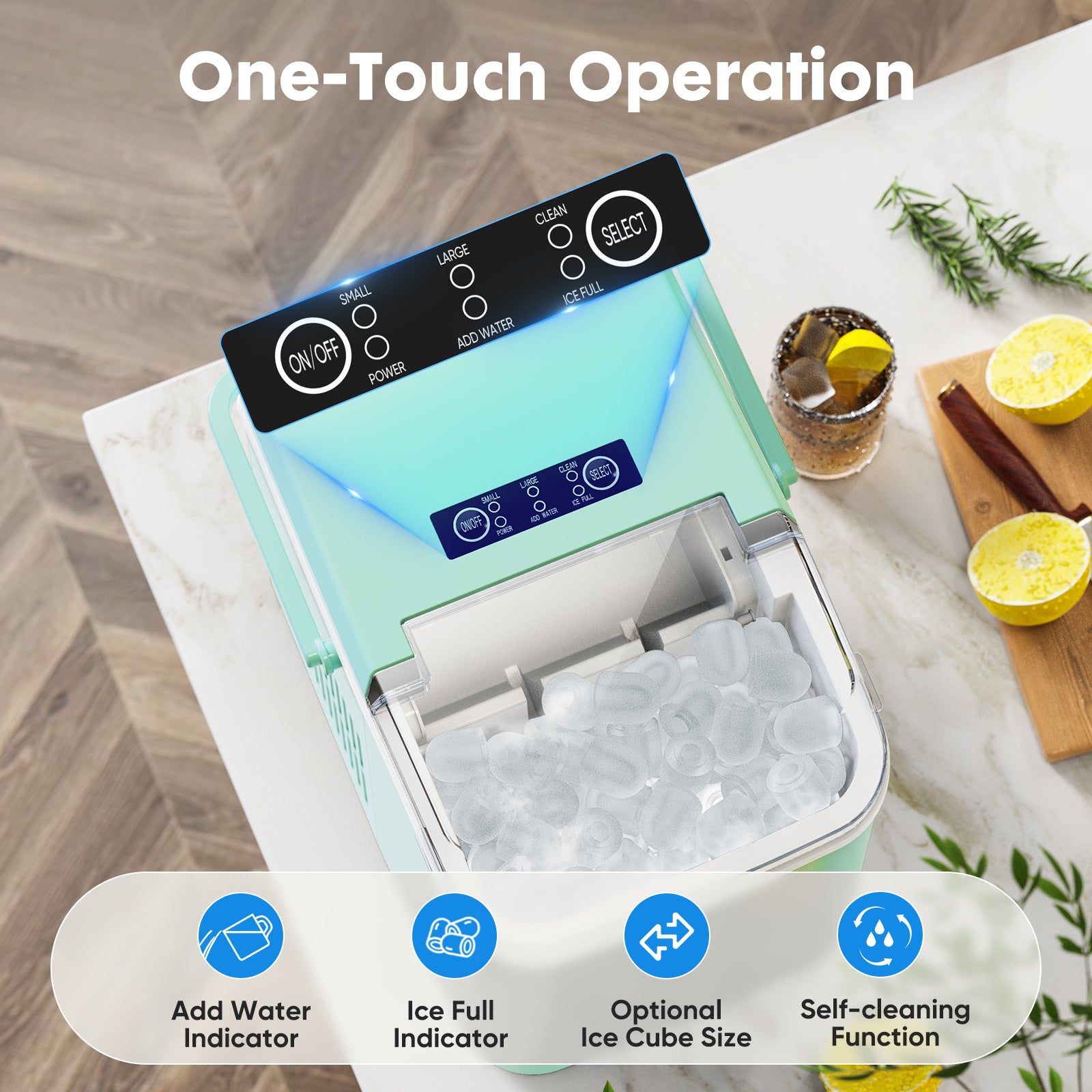 Portable Ice Maker Machine – Countertop Ice Cube Maker for Home, Kitchen, Bar & Office – Fast Ice Making