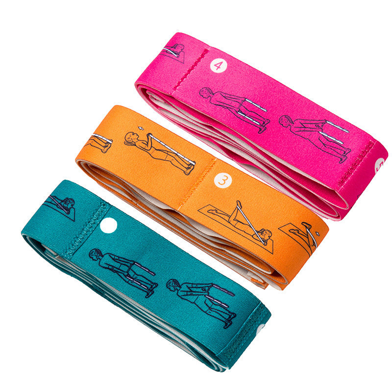 Yoga Stretch Resistance Bands – Flexible Exercise Bands for Strength Training, Pilates, Physical Therapy & Home Workouts
