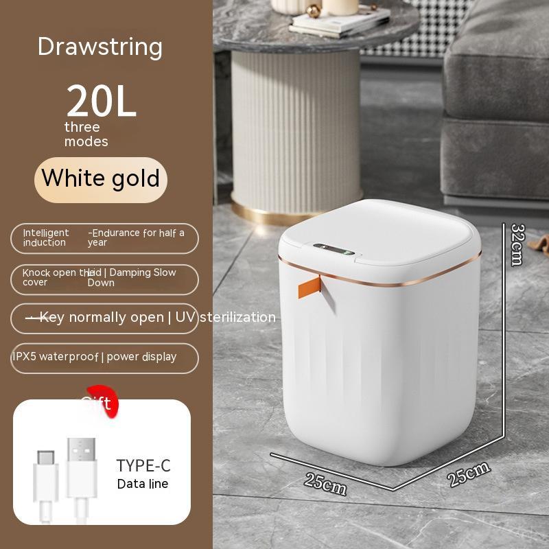 Automatic Smart Trash Can with Lid – Induction Dustbin for Bedroom, Living Room, Kitchen & Carh Bin