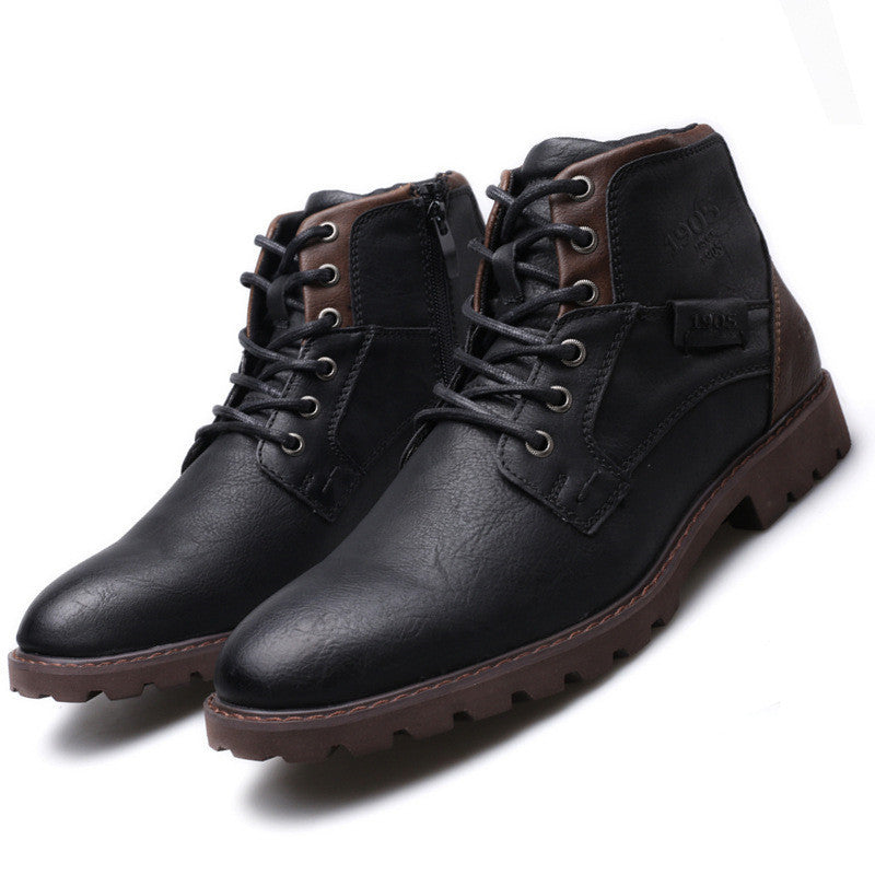 Men’s Winter Ankle Boots USA – Lace Up Leather Shoes for Warmth & Style