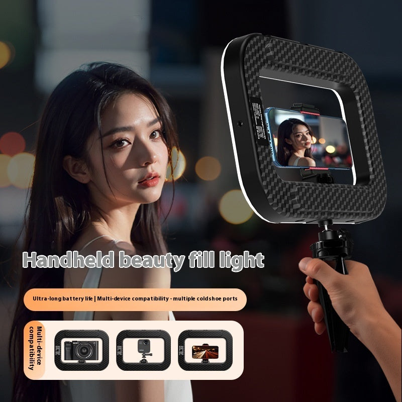 Live Broadcast Phone Fill Light – Portable LED Ring Light for Outdoor Shooting, Vlogging & Streaming
