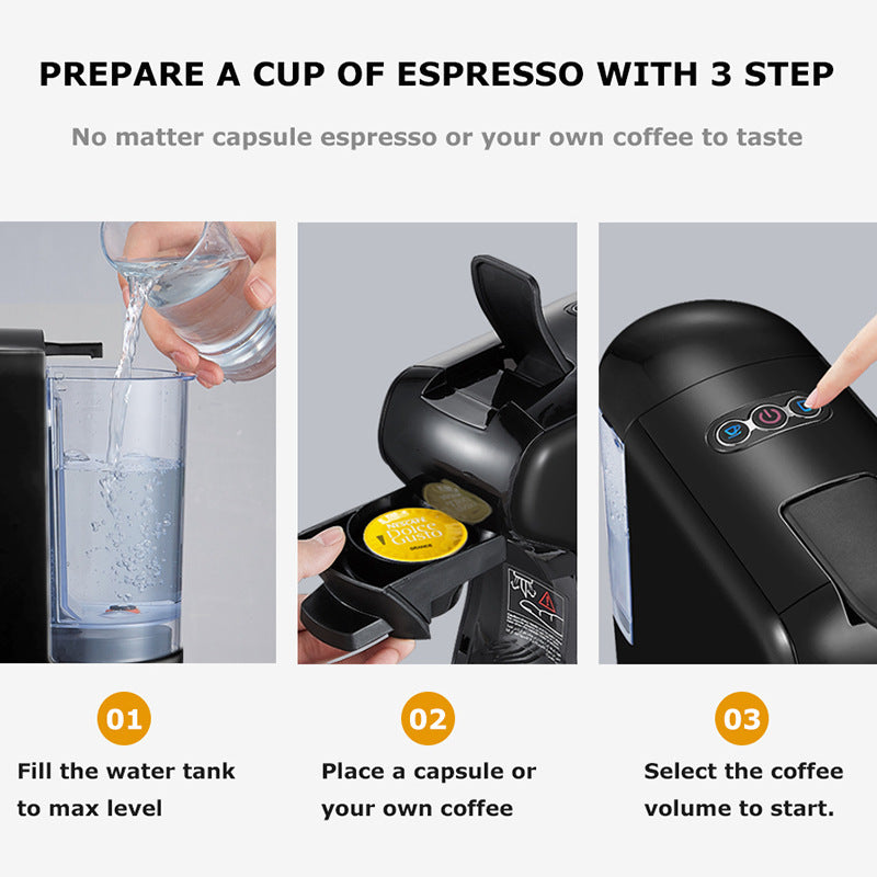 Multifunctional Italian Capsule Coffee Machine – Espresso, Latte & Cappuccino Maker for Home & Office