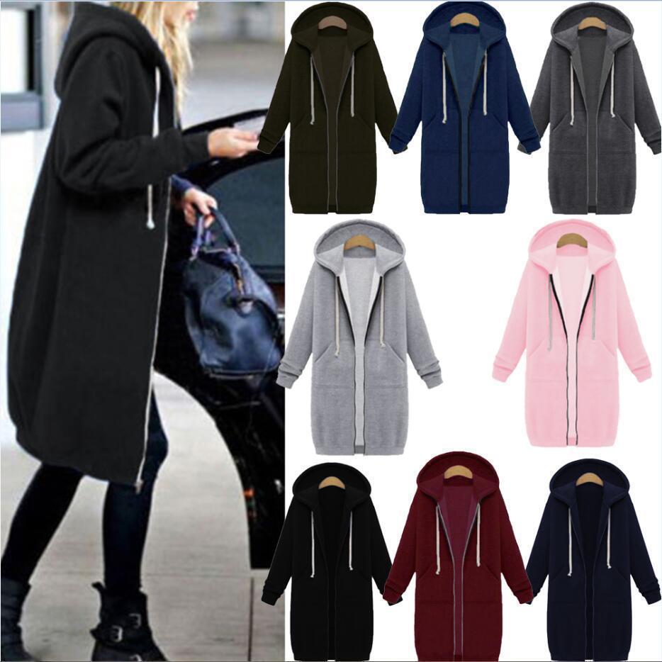 Women’s Hooded Fleece Long Jacket – Warm Long Sleeve Sweater Coat, Winter Casual Outerwear