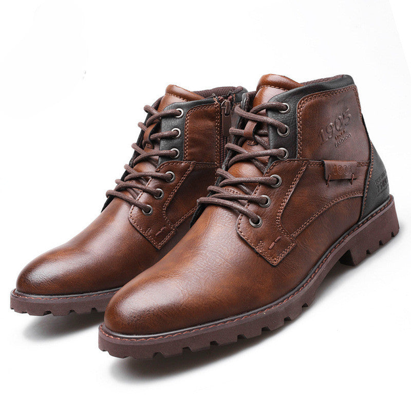 Men’s Winter Ankle Boots USA – Lace Up Leather Shoes for Warmth & Style