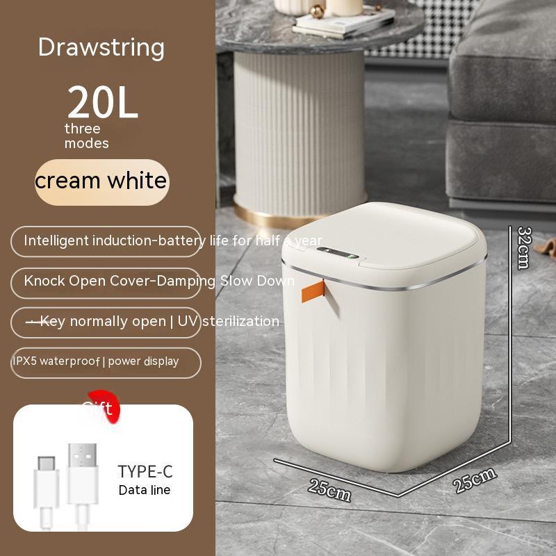 Automatic Smart Trash Can with Lid – Induction Dustbin for Bedroom, Living Room, Kitchen & Carh Bin