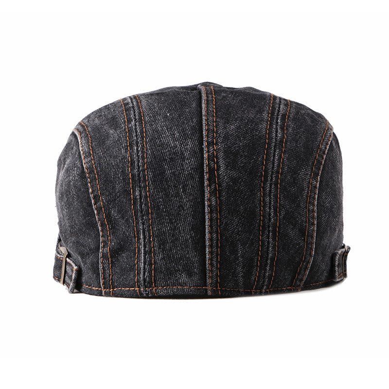 Men’s Denim Beret Hat – Fashion Washed Vintage Style Cap Worldwide & USA