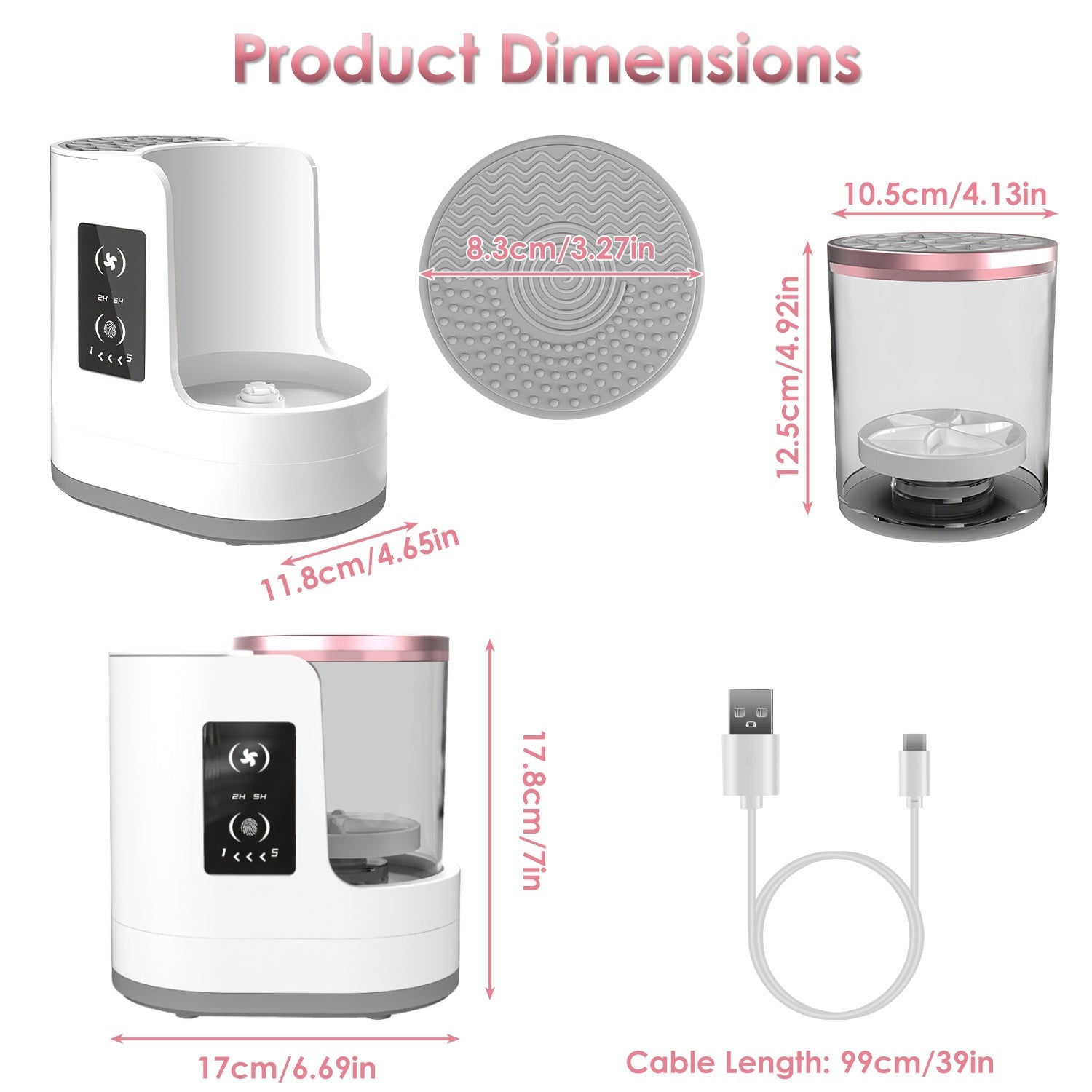 4 in 1 Electric Makeup Brush Cleaner & Dryer – USB Powered Automatic Brush Cleaning Machine with Timer, Digital Display & UV Disinfection