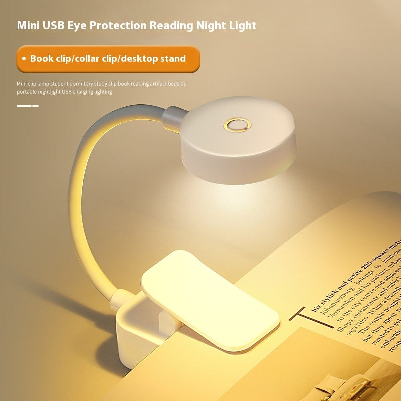 LED Book Clip Light – Rechargeable Reading Lamp for Bed, Study & Travel | Portable Household Charging Light