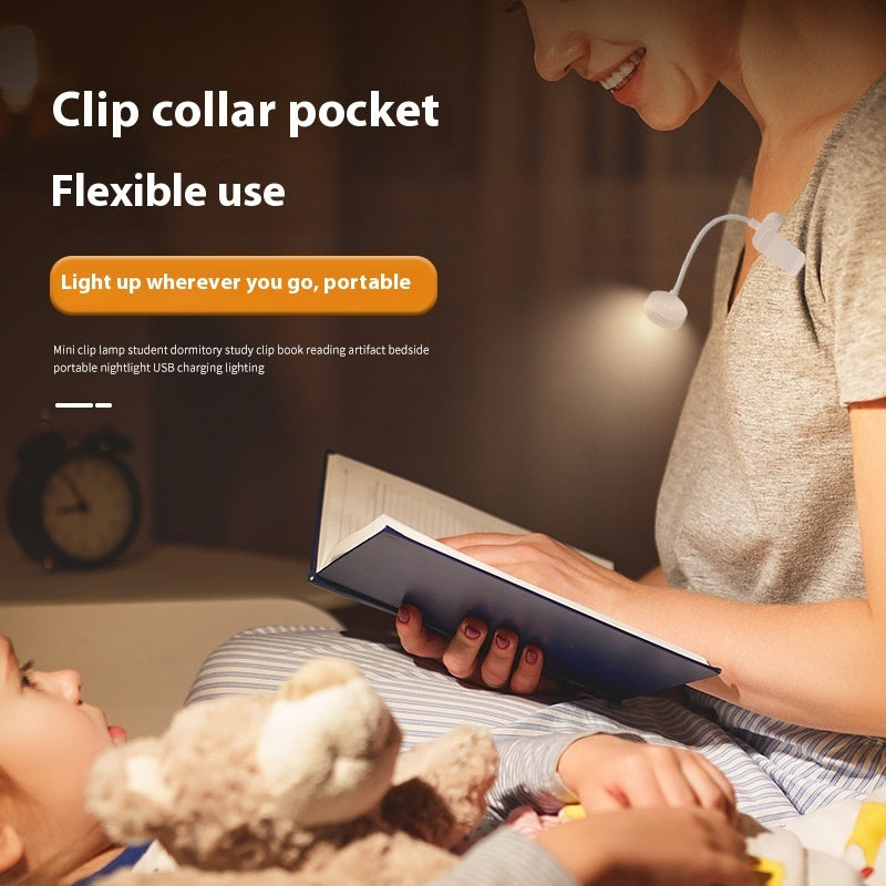 LED Book Clip Light – Rechargeable Reading Lamp for Bed, Study & Travel | Portable Household Charging Light