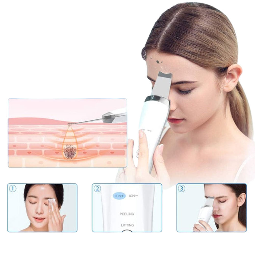 Electric Ultrasonic Skin Scrubber Face Spatula – Professional Facial Cleaner & Mini Derma Tightening Device | Home Skincare Tool USA