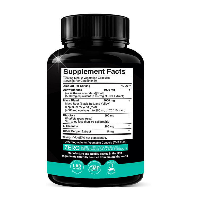 Ashwagandha Maca Capsules – Natural Energy, Stress Relief & Hormone Balance Supplement | Boost Vitality & Focus