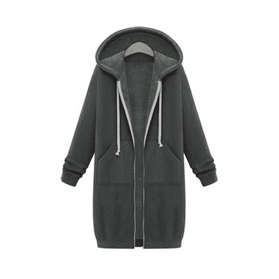 Women’s Hooded Fleece Long Jacket – Warm Long Sleeve Sweater Coat, Winter Casual Outerwear