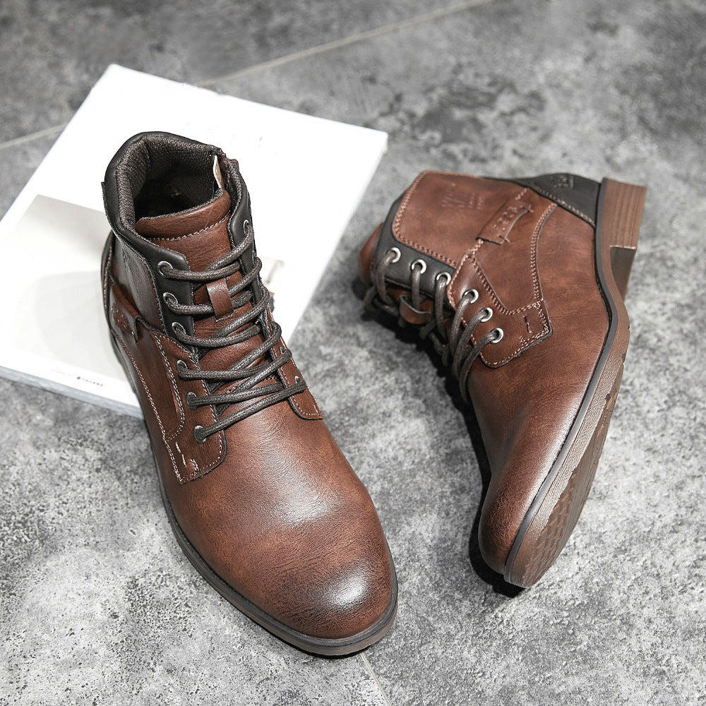 Men’s Winter Ankle Boots USA – Lace Up Leather Shoes for Warmth & Style