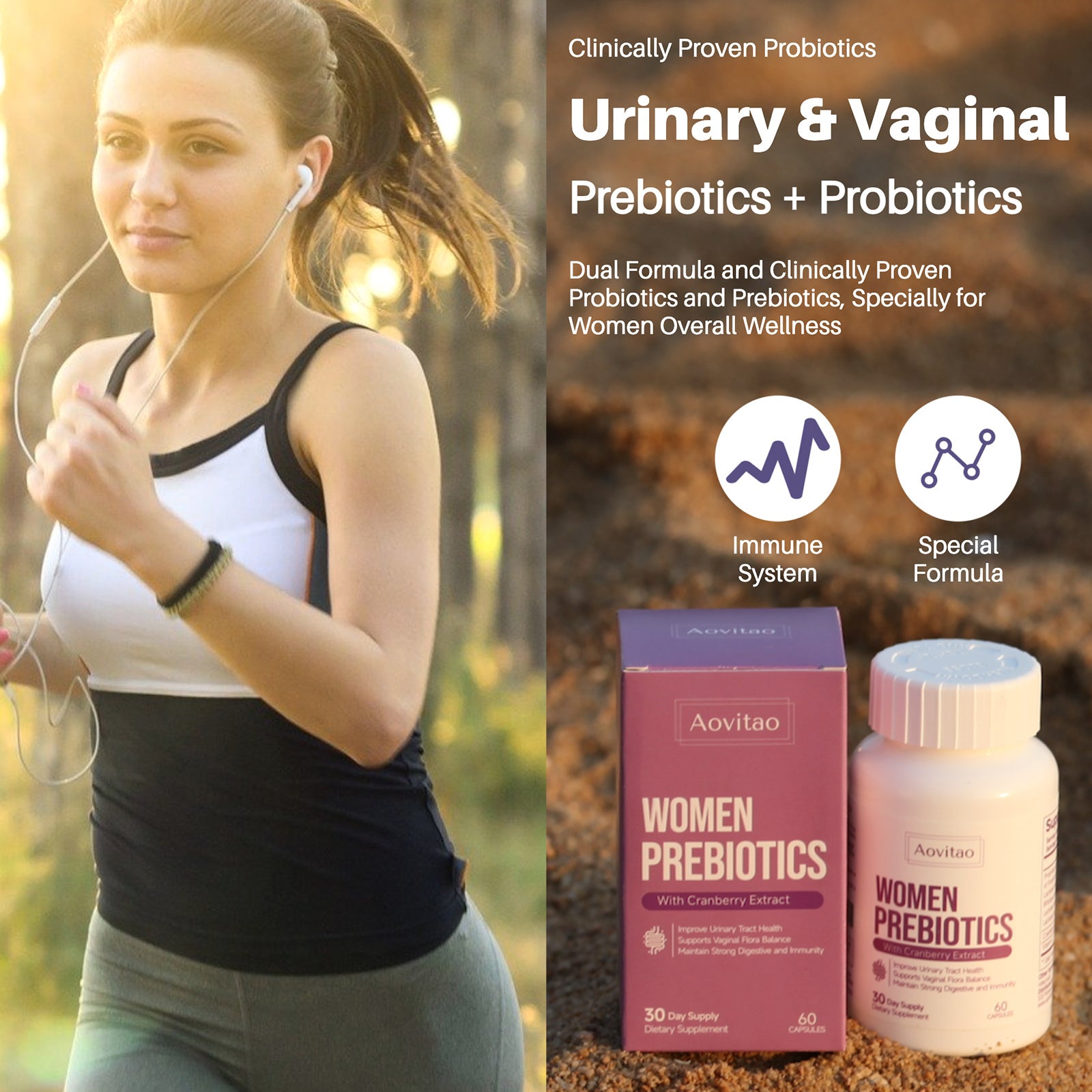 Vaginal Probiotics for Women – PH Balance Pills with Prebiotics | 60 Billion CFU Capsules for Gut Health, Digestive & Urinary Tract Support