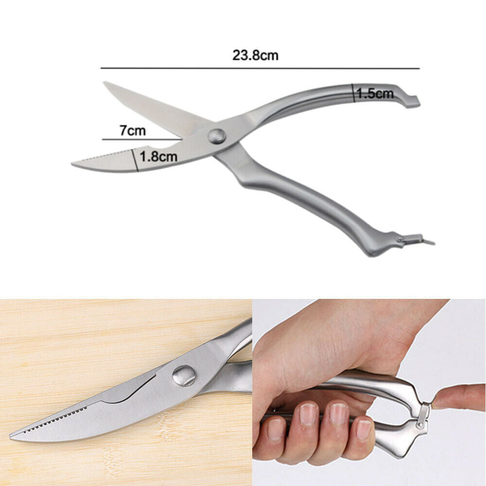 Stainless Steel Poultry Chicken Bone Scissors – Heavy Duty Kitchen Shears for Fish, Meat & Bone Cutting | Japanese Chef Knife Gadgets