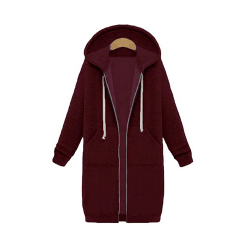 Women’s Hooded Fleece Long Jacket – Warm Long Sleeve Sweater Coat, Winter Casual Outerwear