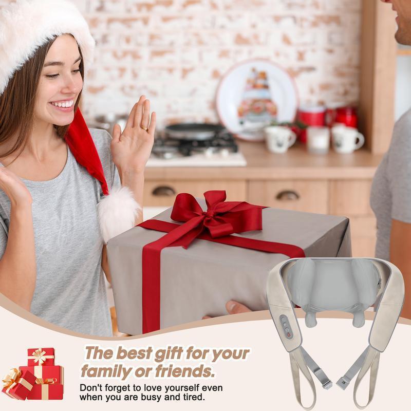 Rechargeable Shiatsu Neck Massager – Pain Relief & Relaxation for Neck, Shoulder & Back | Home & Car Gift