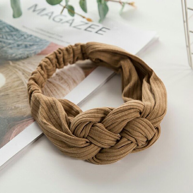 Knitted Chinese Knot Hair Band – Handmade Elastic Headband for Women & Girls