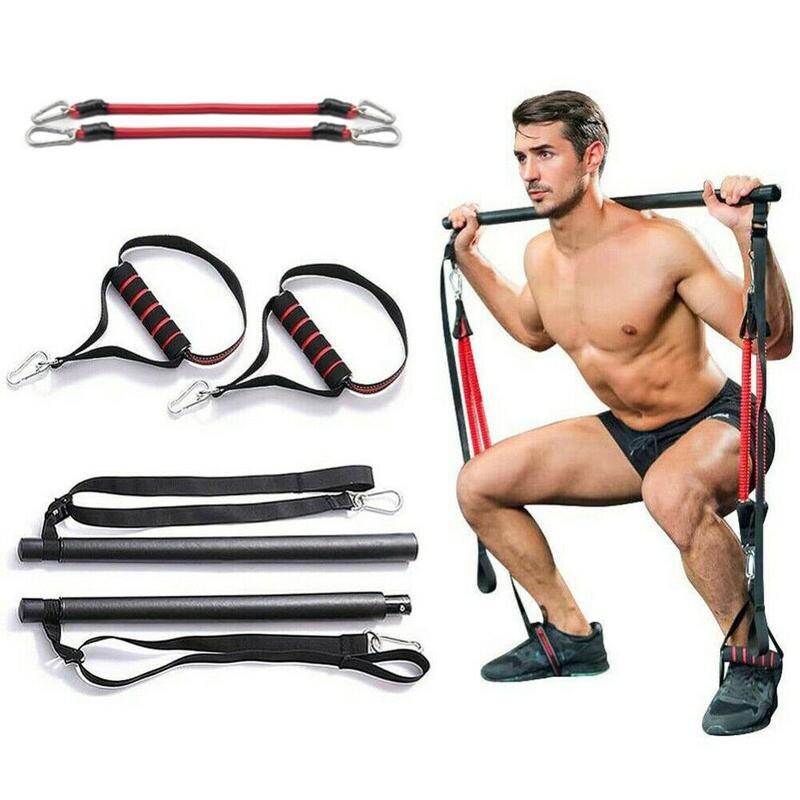 Pilates Bar Kit with Resistance Bands – Portable Home Gym Workout Equipment for Full Body Fitness, Yoga & Strength Training