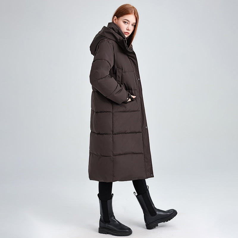 Women’s Long Over-the-Knee Cotton-Padded Coat – Thick Winter Loose Fit Warm Fashion Jacket