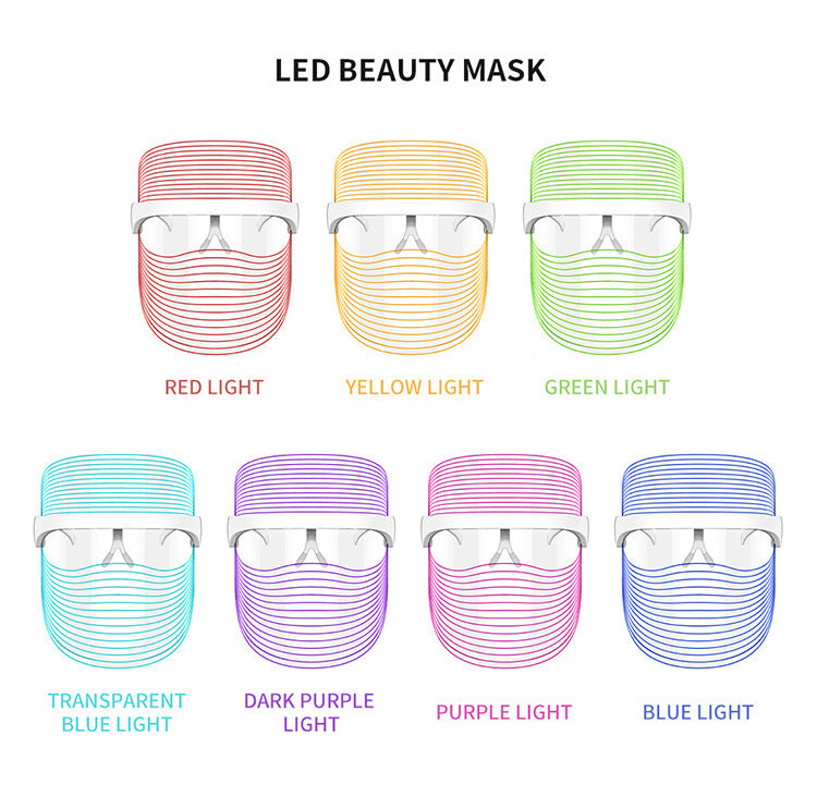 7 Color LED Light Therapy Mask – Red Light Skin Rejuvenation, Anti-Aging, Whitening & Facial Beauty Massager for Home SPA