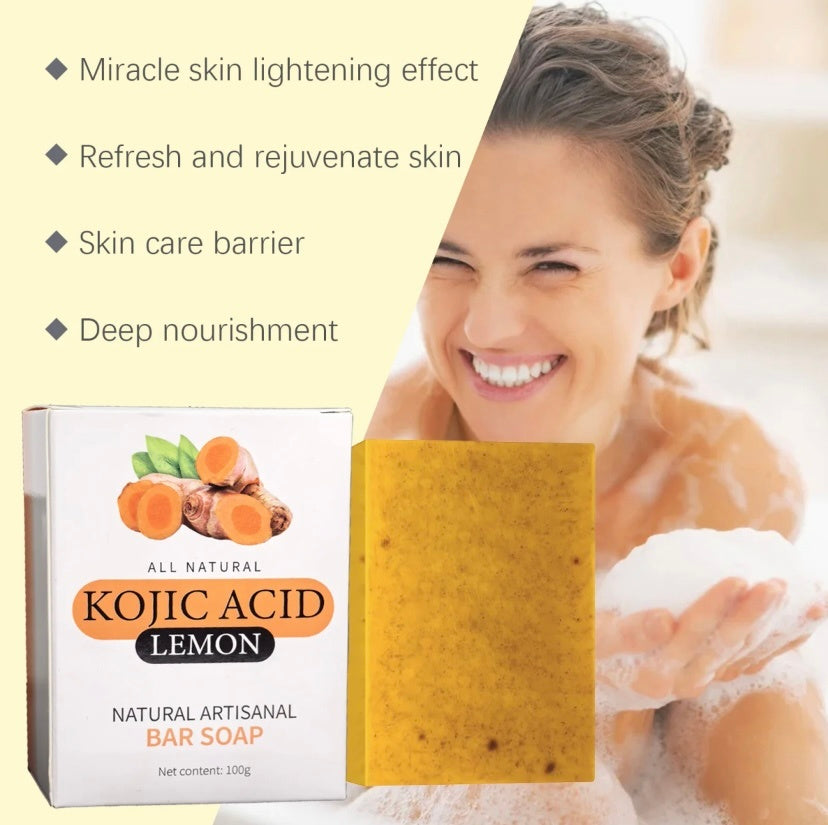 Kojic Acid Dark Spot Remover Soap – With Vitamin C, Retinol, Collagen, Turmeric | Japanese Complex for Hyperpigmentation, Acne Scars & Skin Brightening