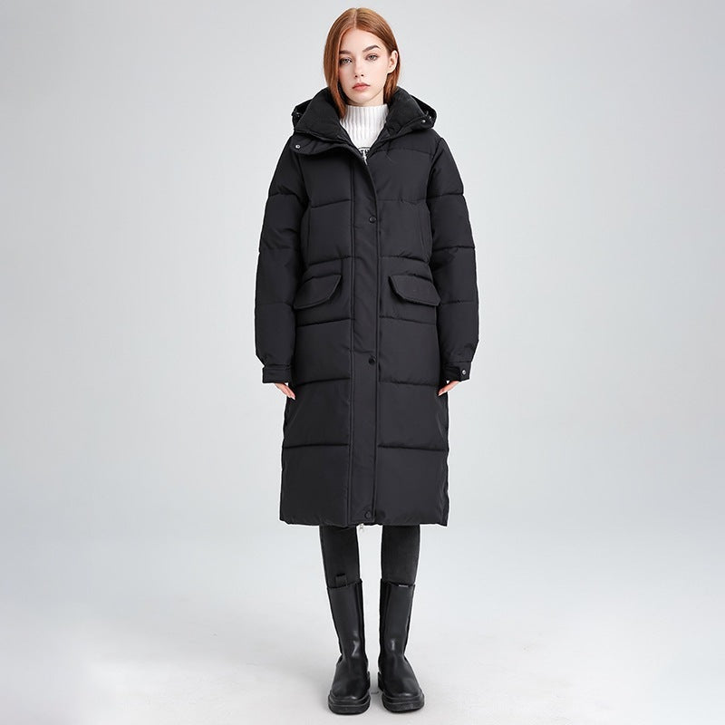 Women’s Long Over-the-Knee Cotton-Padded Coat – Thick Winter Loose Fit Warm Fashion Jacket