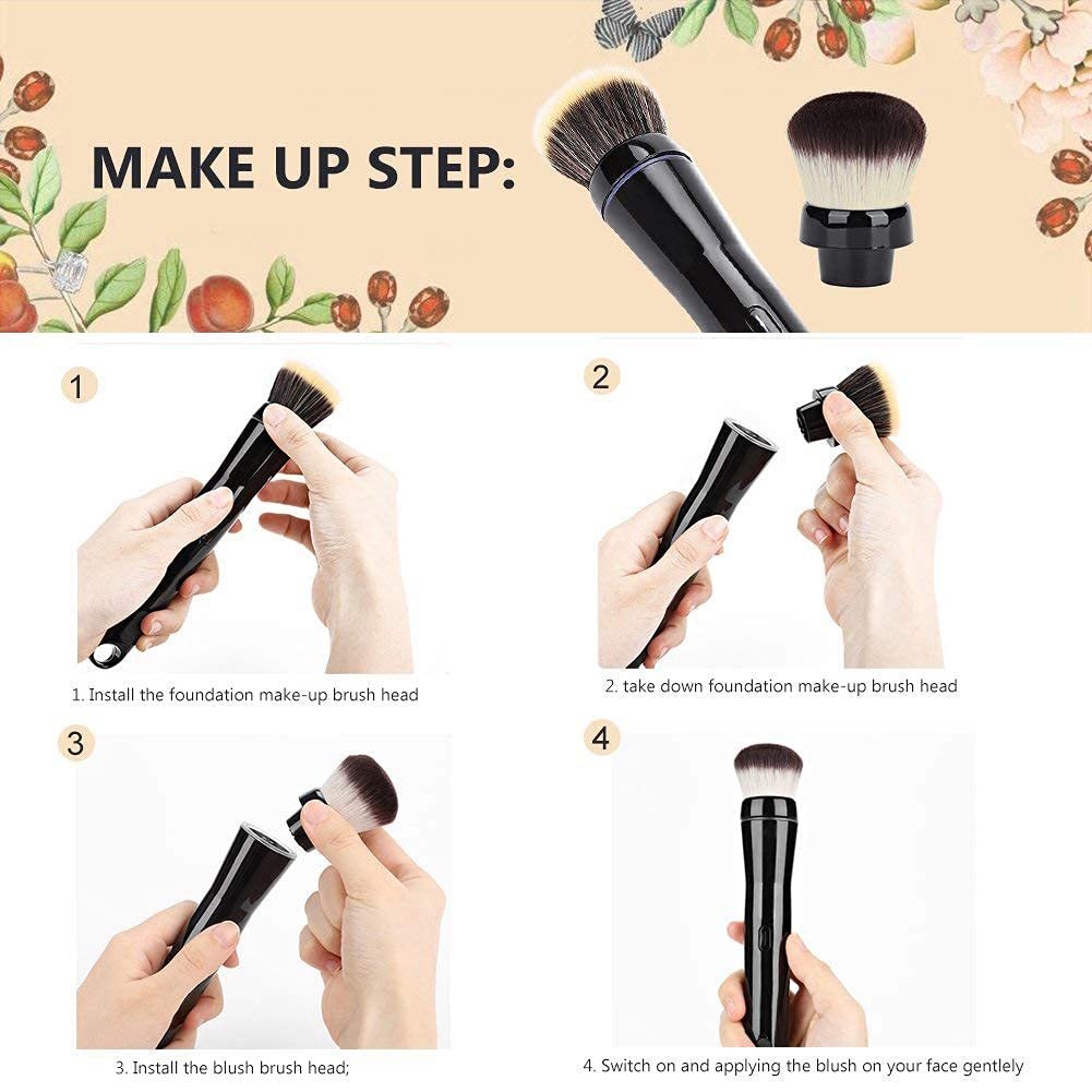 Portable Electric Makeup Brush – Travel Cosmetic Tool for Blush, Powder & Foundation | Professional Beauty Gadget for Flawless Makeup