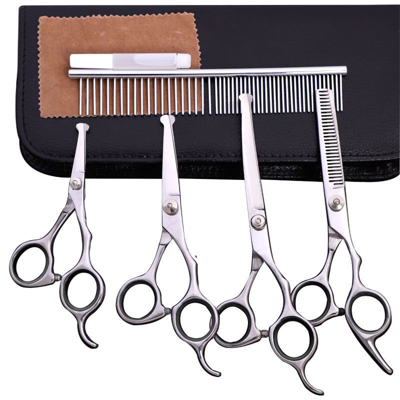 Stainless Steel Pet Trimming Shears – Professional Dog & Cat Grooming Scissors for Safe, Precise Haircuts