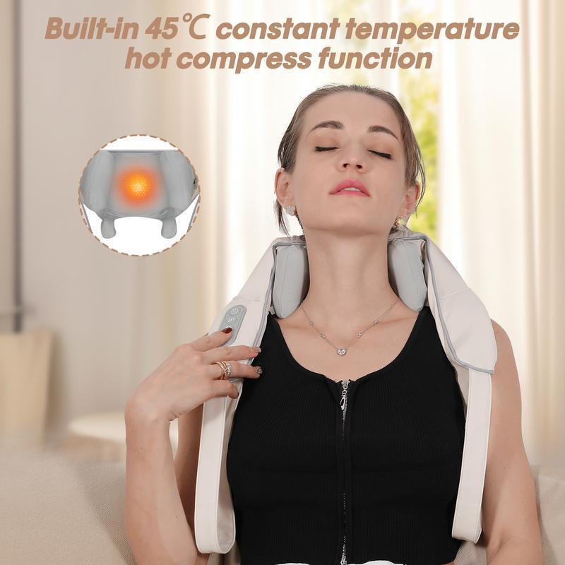 Rechargeable Shiatsu Neck Massager – Pain Relief & Relaxation for Neck, Shoulder & Back | Home & Car Gift