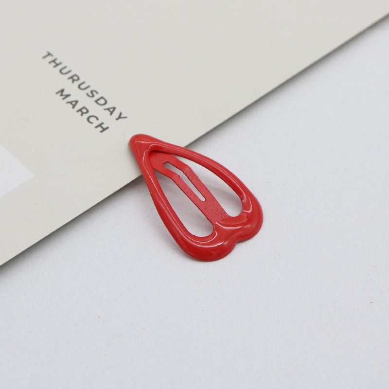 Kids Hair Accessories – Colorful Oil Drip Spray Paint Side Clips | Cute Bang Clips & Love Hairpins