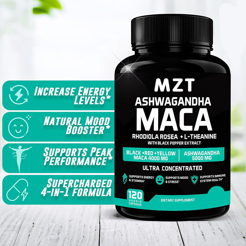 Ashwagandha Maca Capsules – Natural Energy, Stress Relief & Hormone Balance Supplement | Boost Vitality & Focus