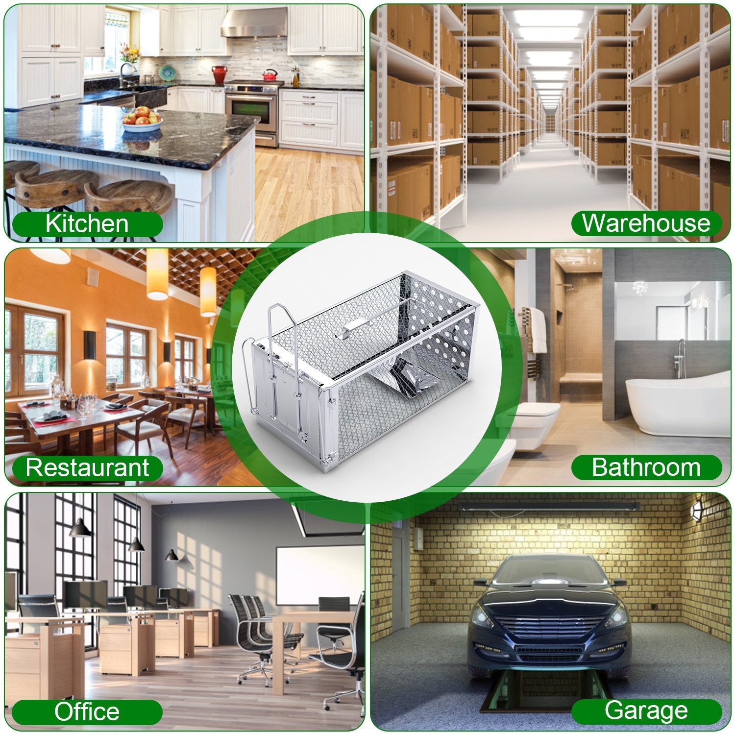 Single Door Humane Rat Trap Cage – Reusable Live Mouse Trap for Small Rodents, Voles & Hamsters Indoor Outdoor